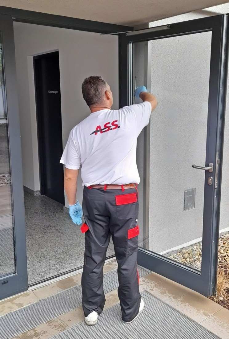 Eingangstüre-Glasreinigen-Stiegenhausreinigung