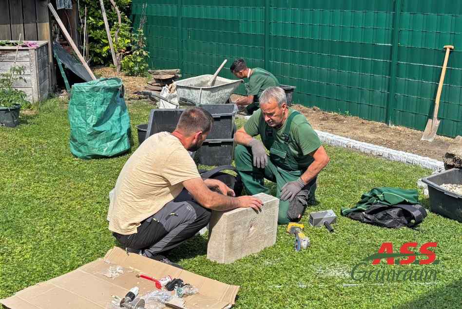 Gartengestaltung Wasserentnahmestelle Wien Wasserentnahmestelle-Montage-Pflasterseine